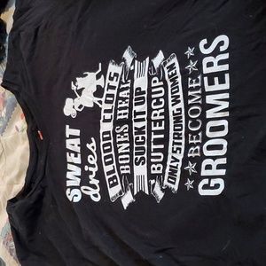 Black women's 2x dog grooming teeshirt